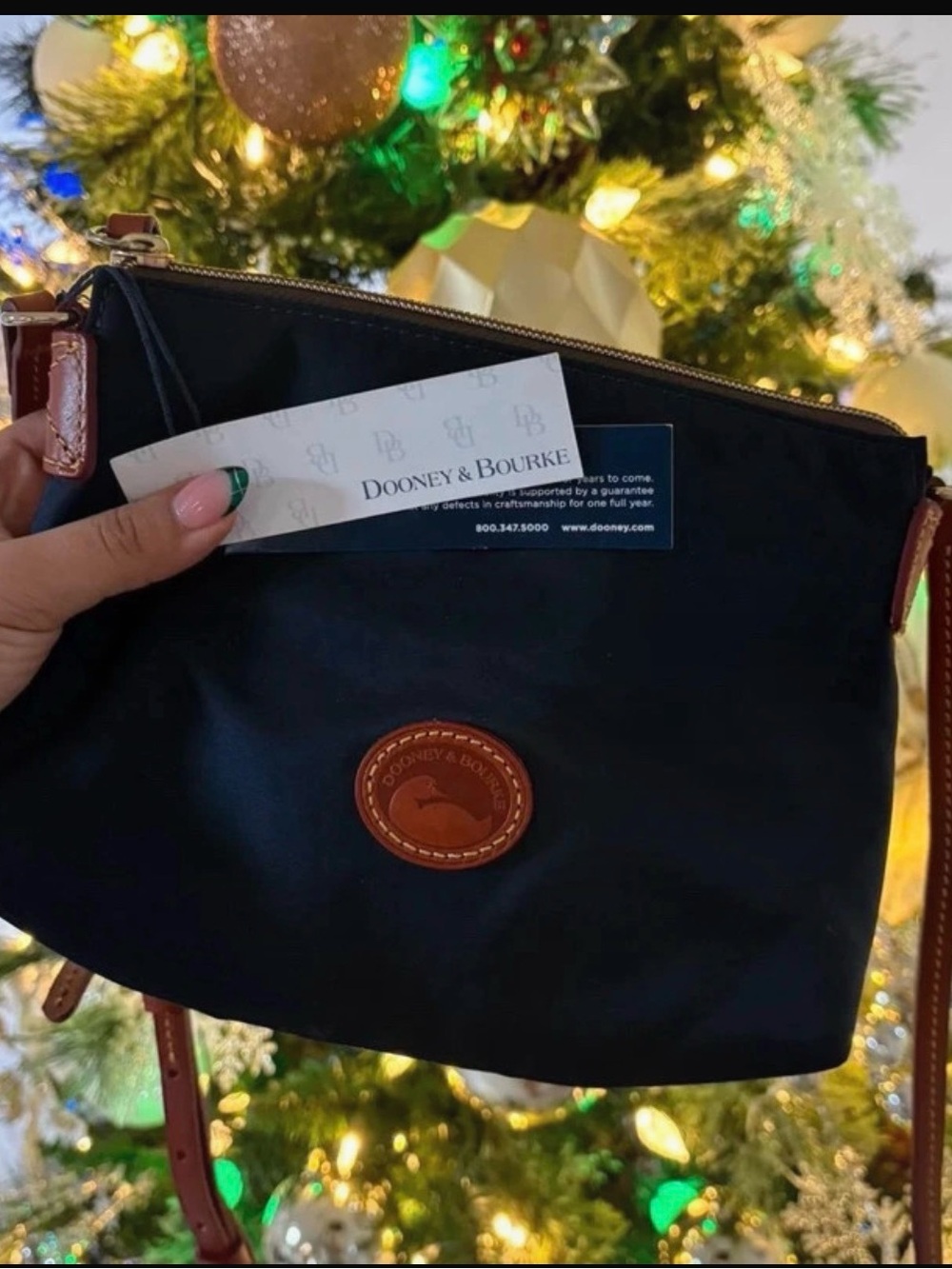Dooney & Bourke NWT Black Crossbody with Brown Leather Trim
